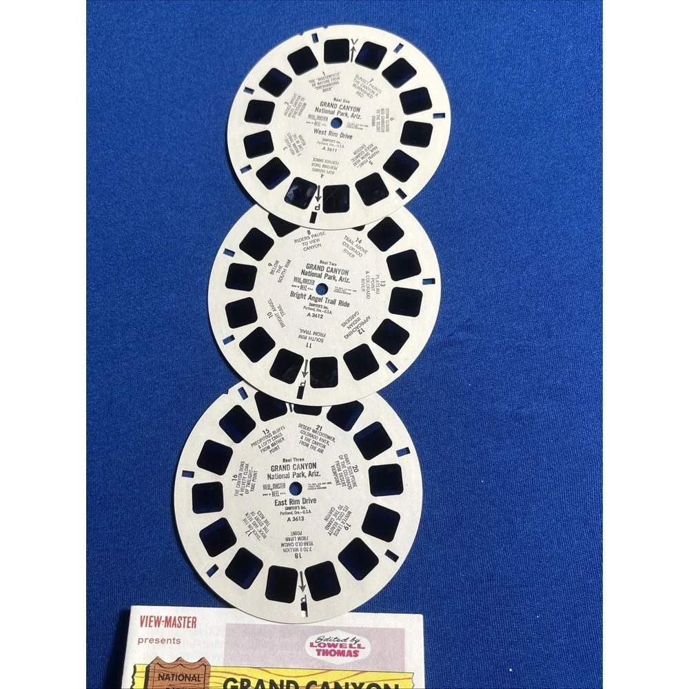 VIEW MASTER REELS A 361,GRAND CANYON Mesa Verde, Yellow Stone,Cambodia&more 19